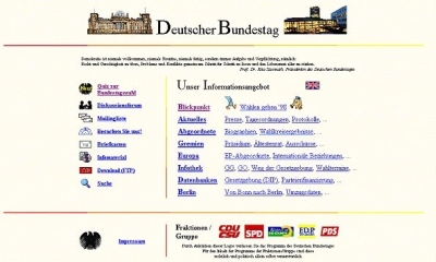 Homepage von 1996 bis 2000
